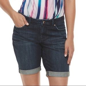 Jennifer Lopez Cuffed Bermuda Jean Shorts Size 12
